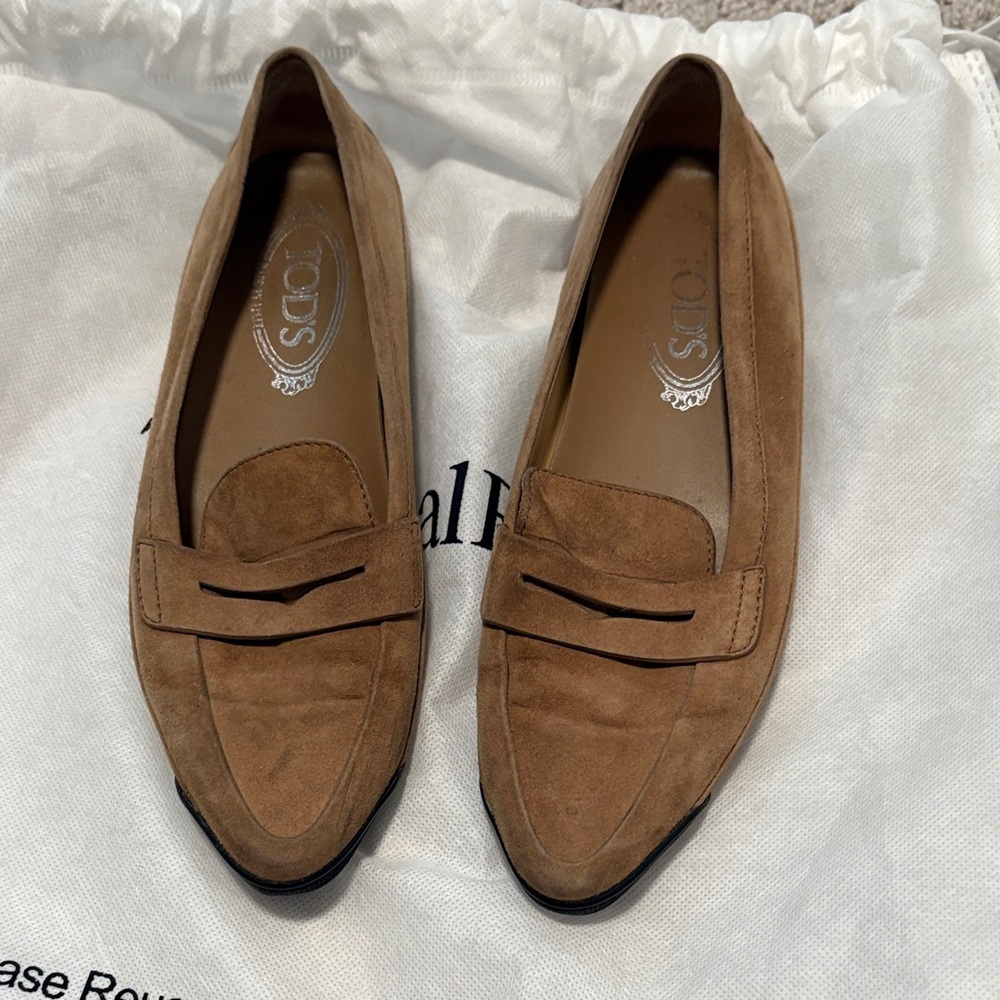 Tod's Tan Suede Loafers
